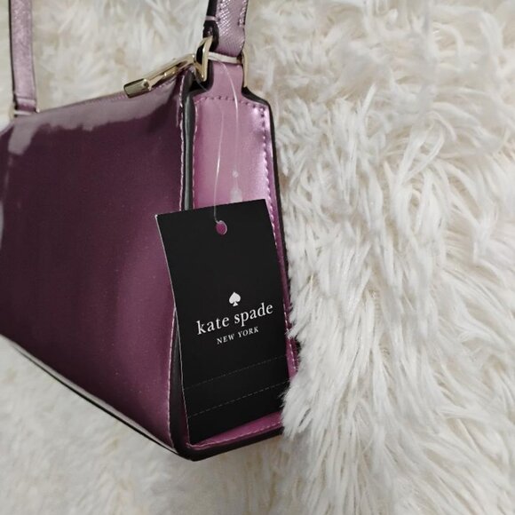 Kate Spade Kenzie Small Crossbody Bag Color Metallic Quartz Pink Patent.  NWT - Picture 5 of 12